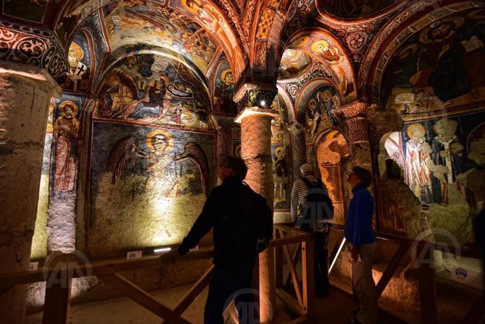 The Dark Church at the Goreme Open-Air Museum in Cappadocia, Turkey