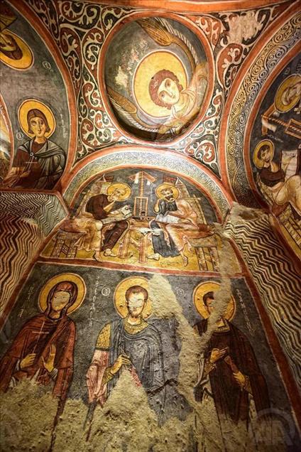 The Dark Church at the Goreme Open-Air Museum in Cappadocia, Turkey