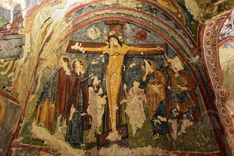The Dark Church at the Goreme Open-Air Museum in Cappadocia, Turkey