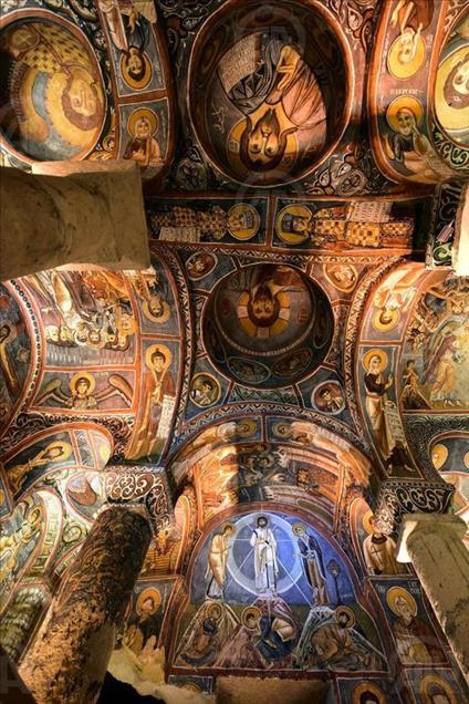 The Dark Church at the Goreme Open-Air Museum in Cappadocia, Turkey
