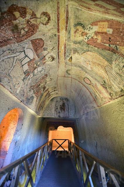 The Dark Church at the Goreme Open-Air Museum in Cappadocia, Turkey