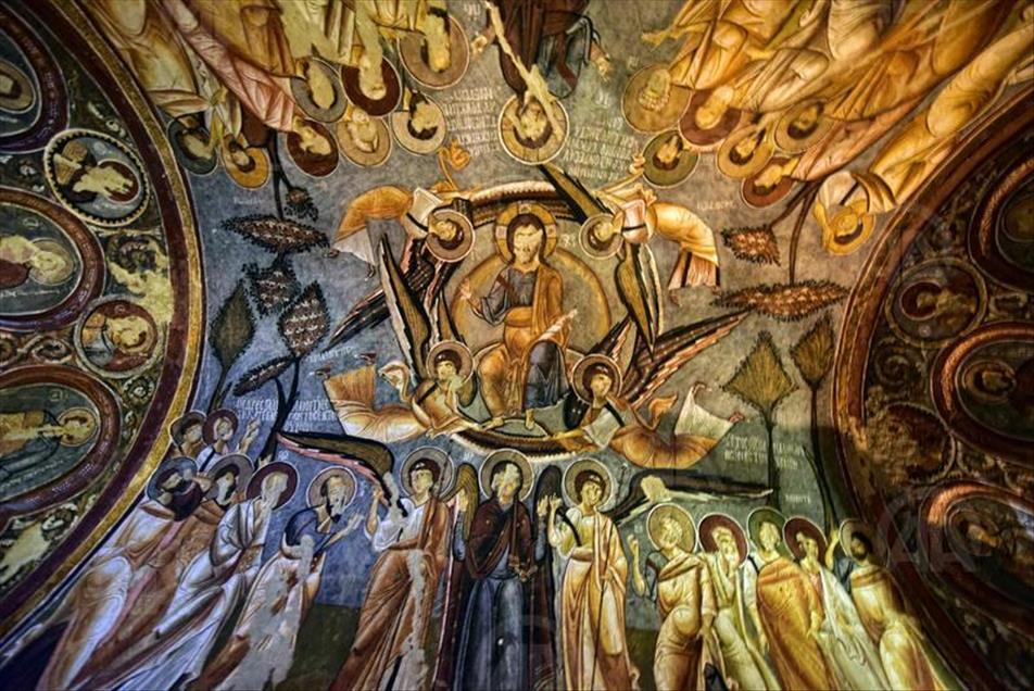 The Dark Church at the Goreme Open-Air Museum in Cappadocia, Turkey