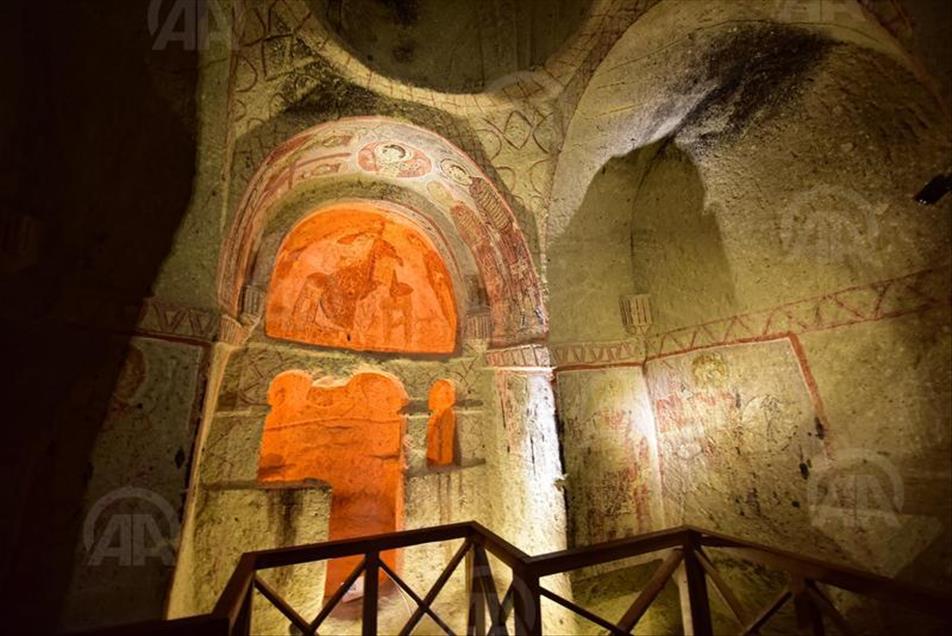 The Dark Church at the Goreme Open-Air Museum in Cappadocia, Turkey