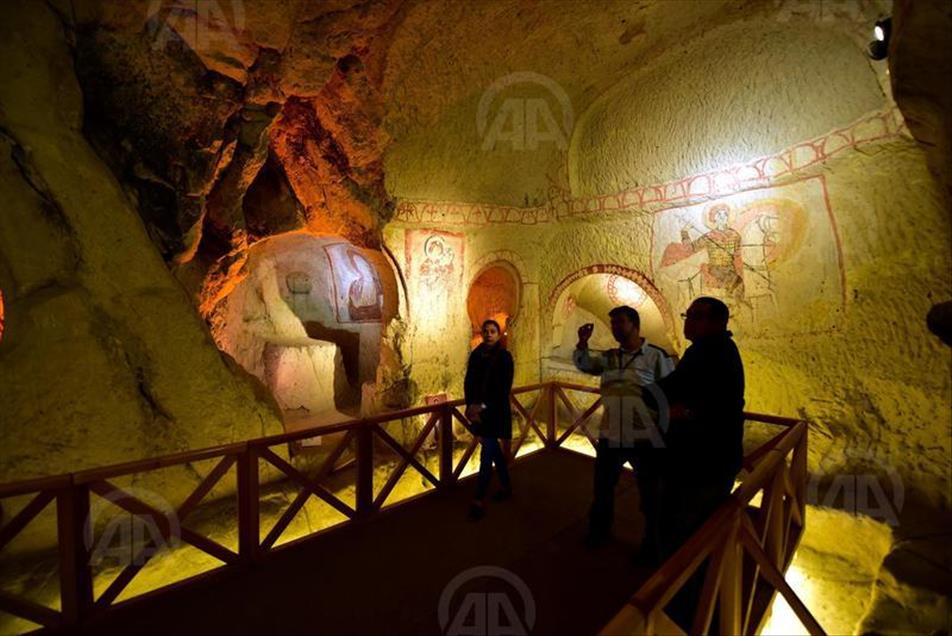 The Dark Church at the Goreme Open-Air Museum in Cappadocia, Turkey