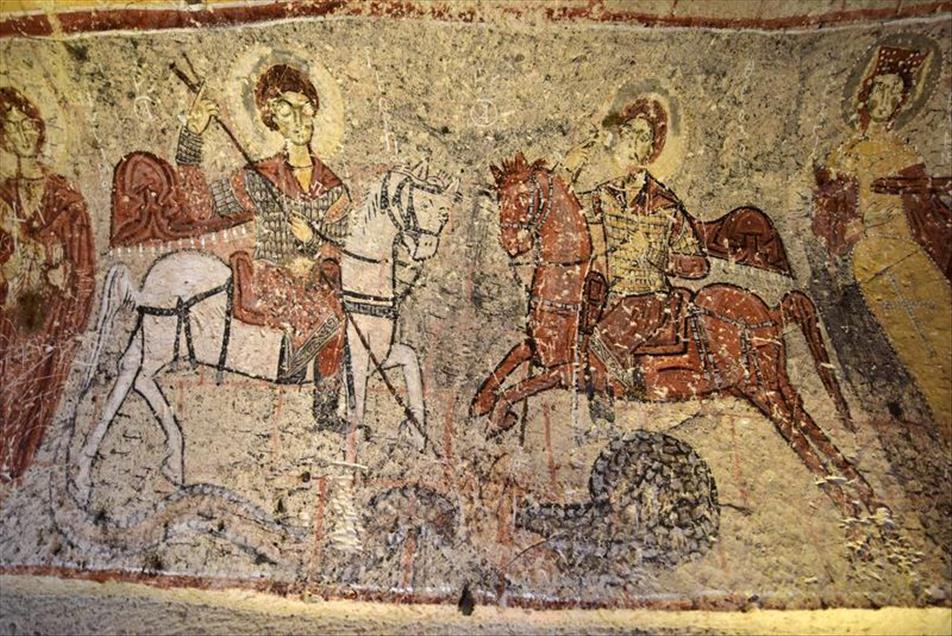 The Dark Church at the Goreme Open-Air Museum in Cappadocia, Turkey