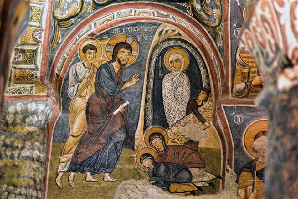 The Dark Church at the Goreme Open-Air Museum in Cappadocia, Turkey