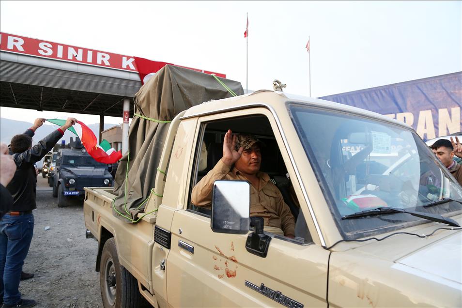Peshmerga forces' weapons convoy arrives in Turkey