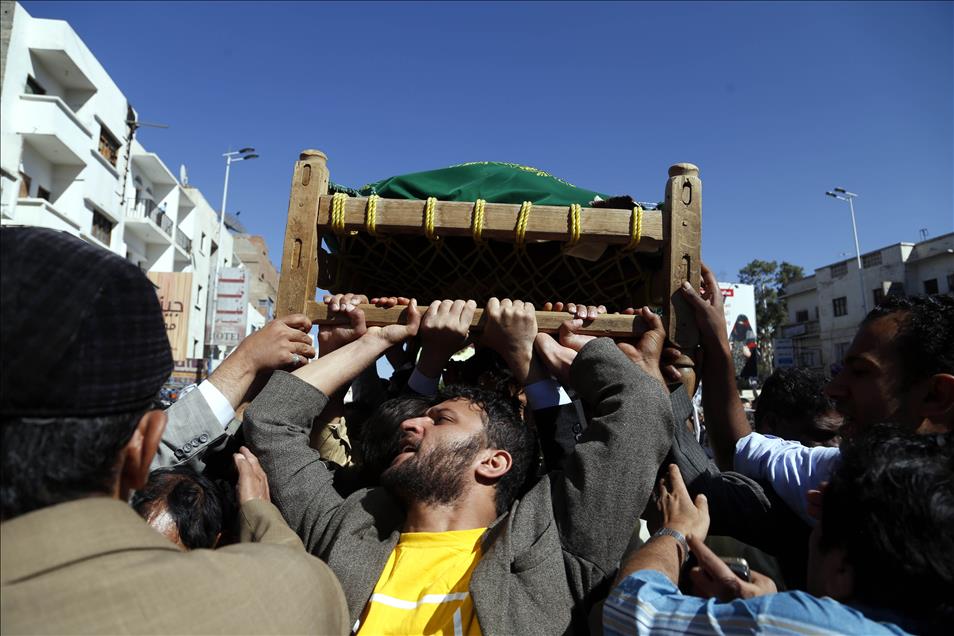 Assassinated Houthi-allied politician al-Mutawakil's funeral