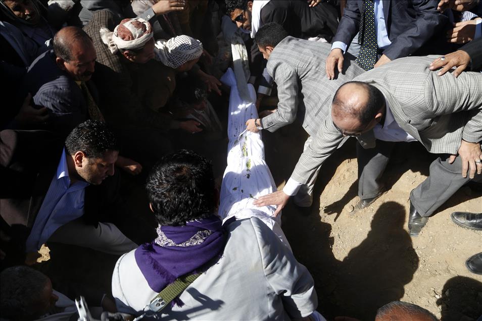 Assassinated Houthi-allied politician al-Mutawakil's funeral