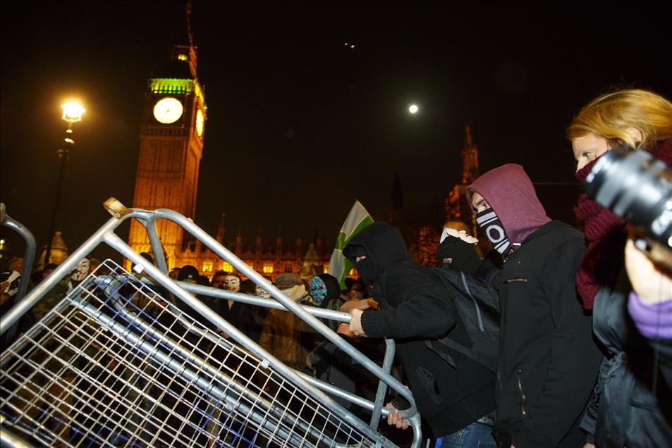 Protesters Gather For Million Mask March in London