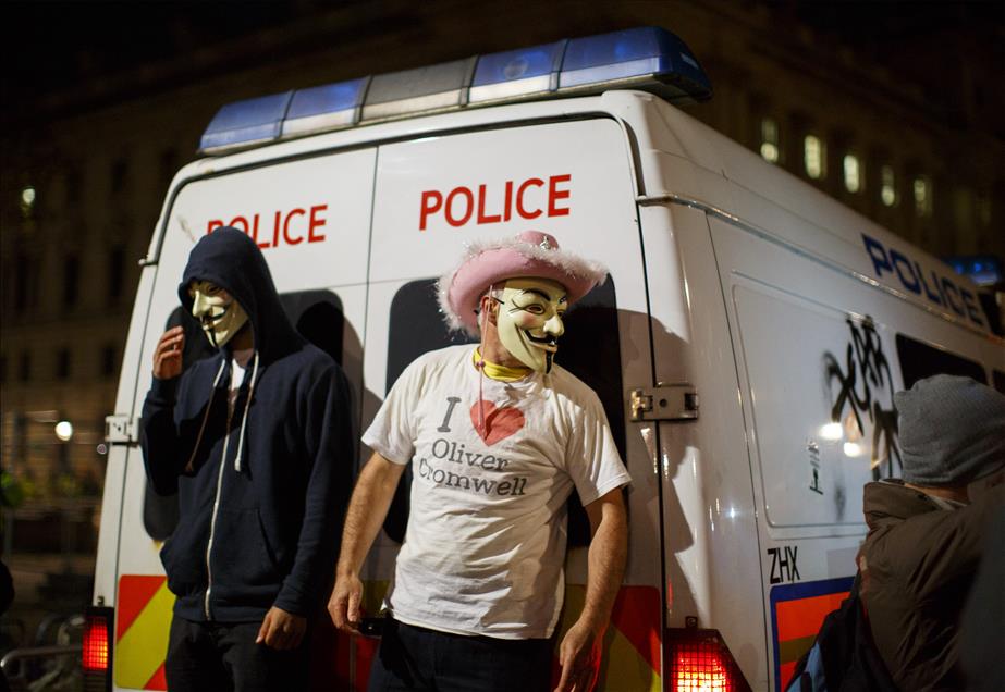 Protesters Gather For Million Mask March in London