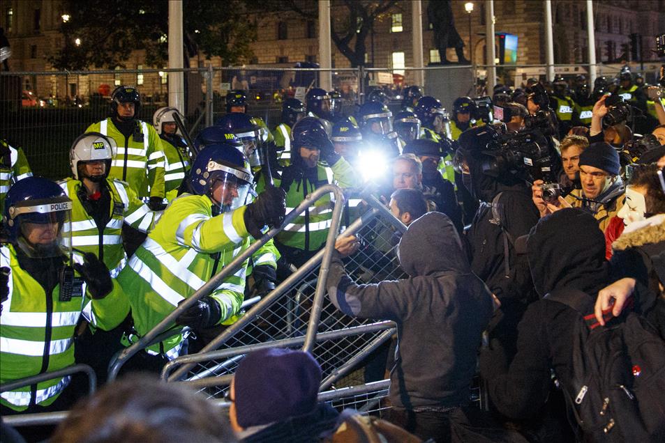 Protesters Gather For Million Mask March in London