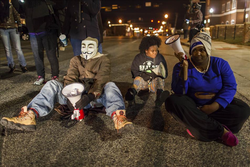 Protest Outside Ferguson Police Department