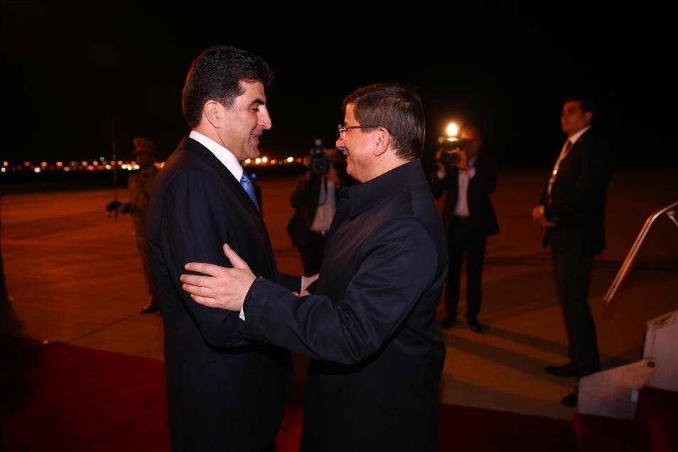 Başbakan Davutoğlu Erbil'e geldi