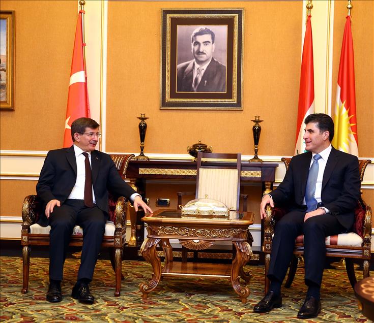 Başbakan Davutoğlu Erbil'e geldi
