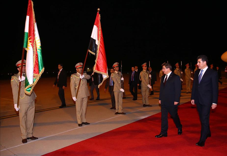 Başbakan Davutoğlu Erbil'e geldi