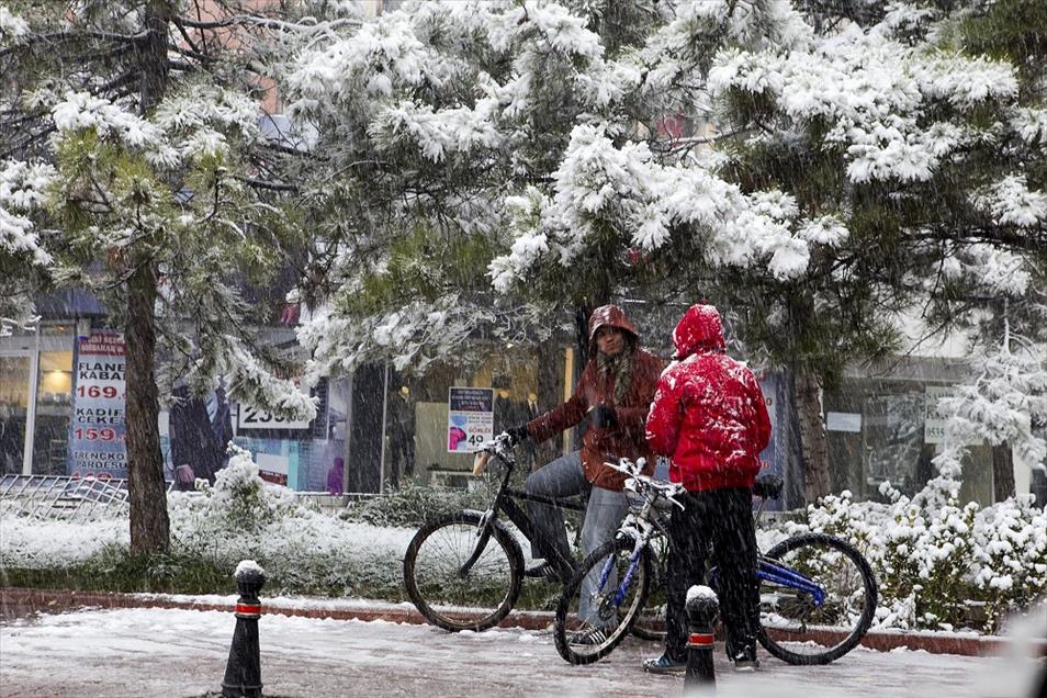 Konya'da kar yağışı