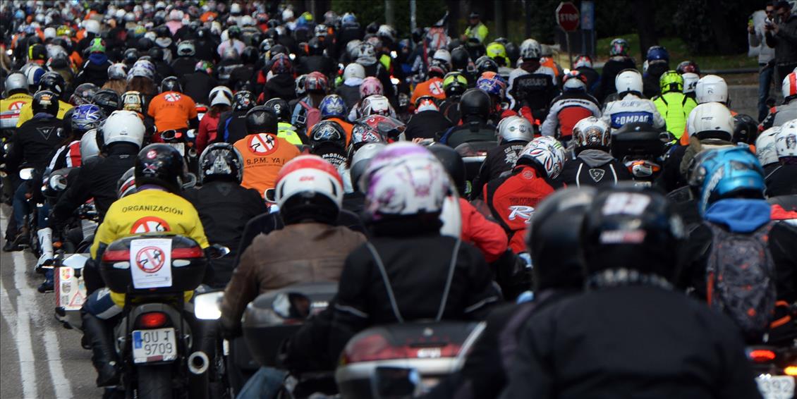 Spanish motorcycle riders' demonstration in Madrid