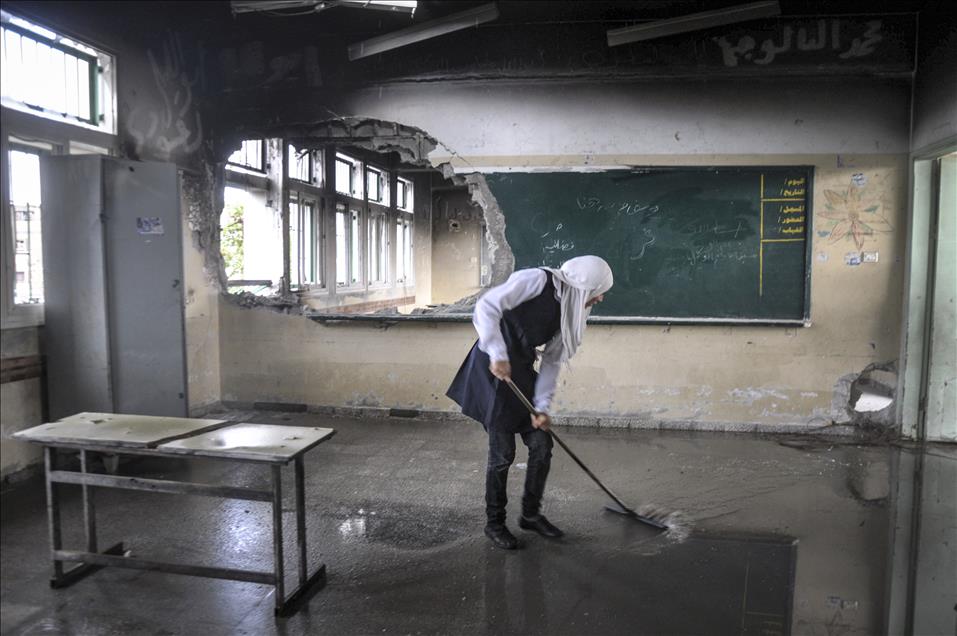 Gazze'de kış yağmurları okulları olumsuz etkiledi