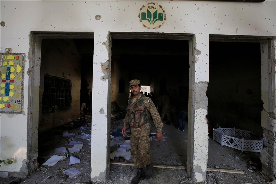 Army-run school is viewed after Taliban attack in Pakistan