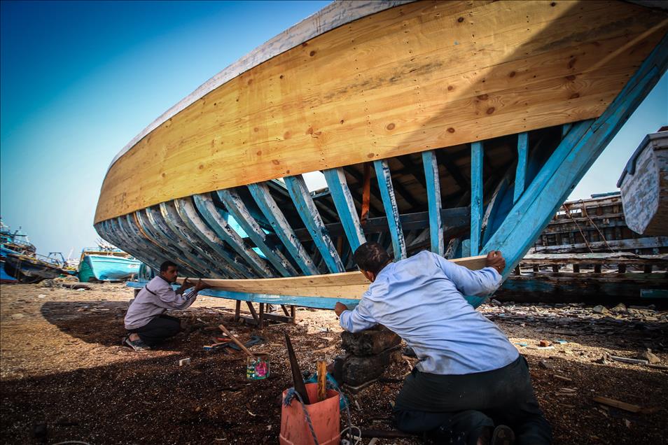 A fishing boat dockyard Alexandria's Abu Qir