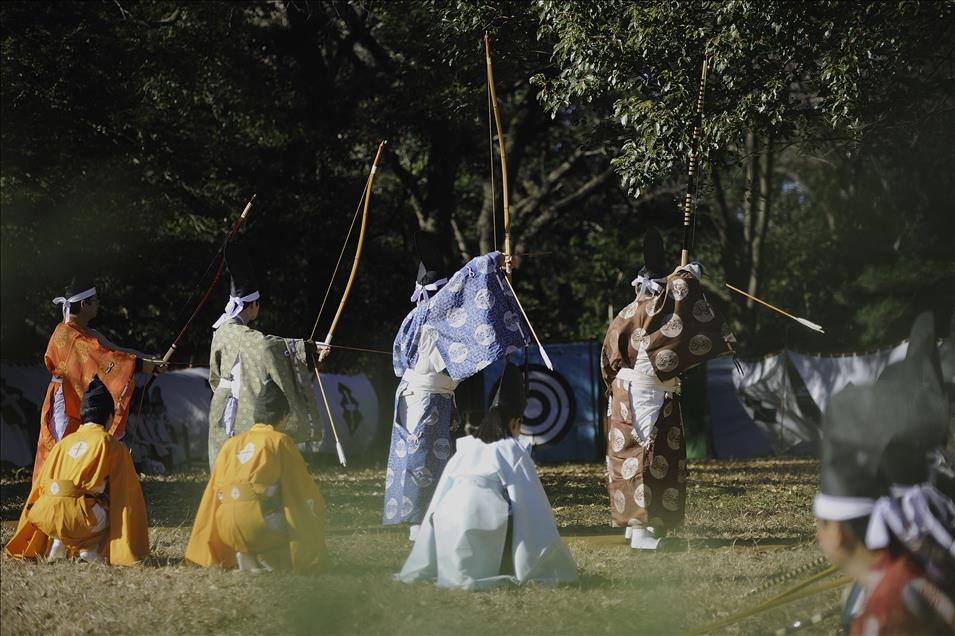 Traditional Japanese archery ritual