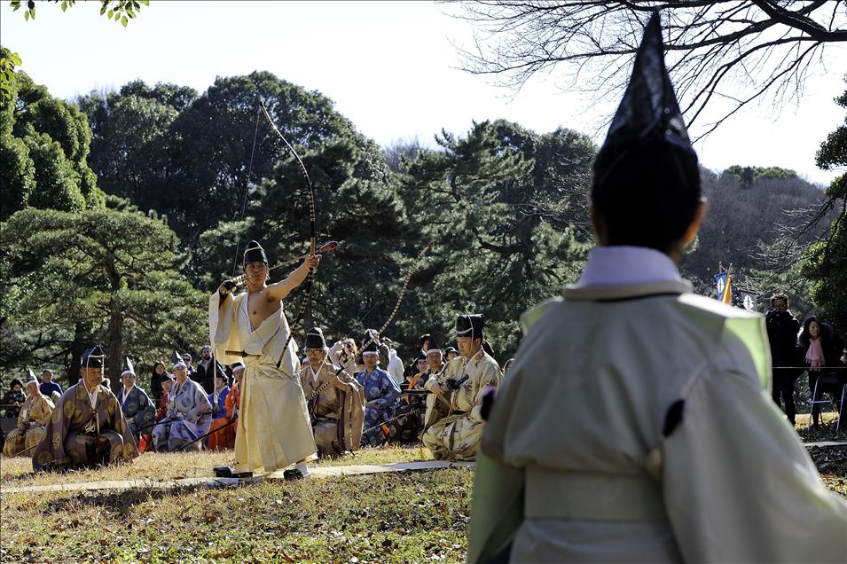 Traditional Japanese archery ritual