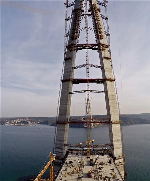 Construction Work of 3rd Bosphorus Bridge in Istanbul