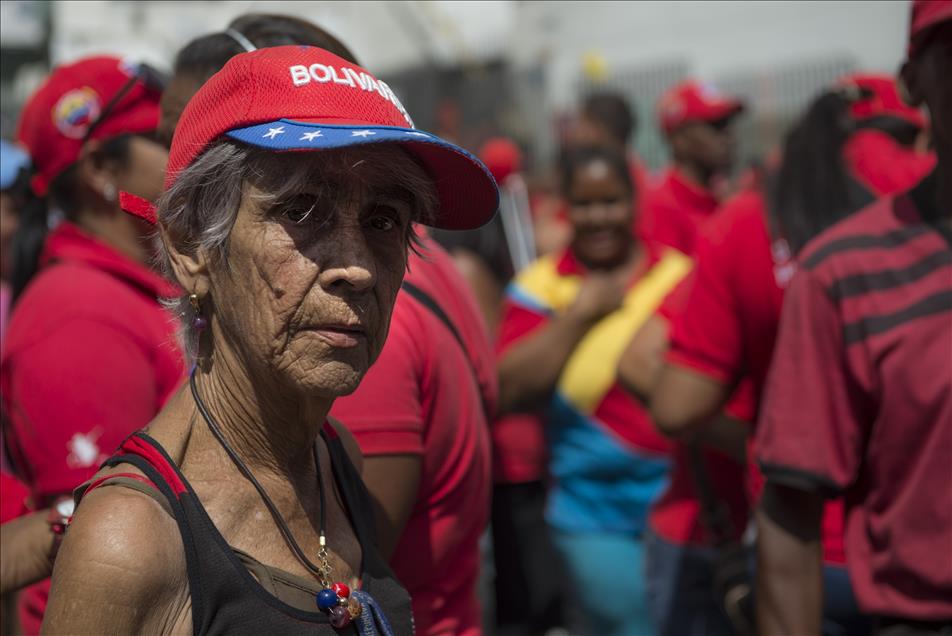 Venezuelans hold a parade on the 23rd anniversary of coup attempt in Caracas