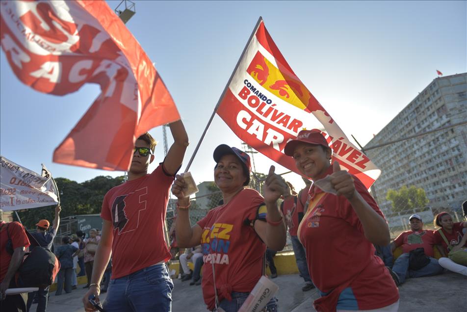 Venezuelans hold a parade on the 23rd anniversary of coup attempt in Caracas