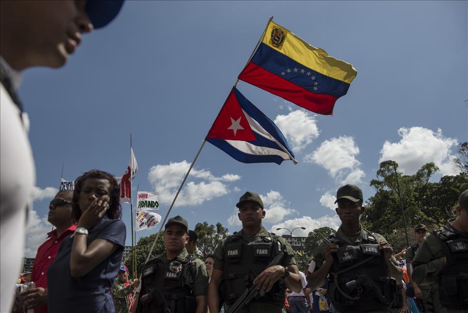 Venezuelans hold a parade on the 23rd anniversary of coup attempt in Caracas