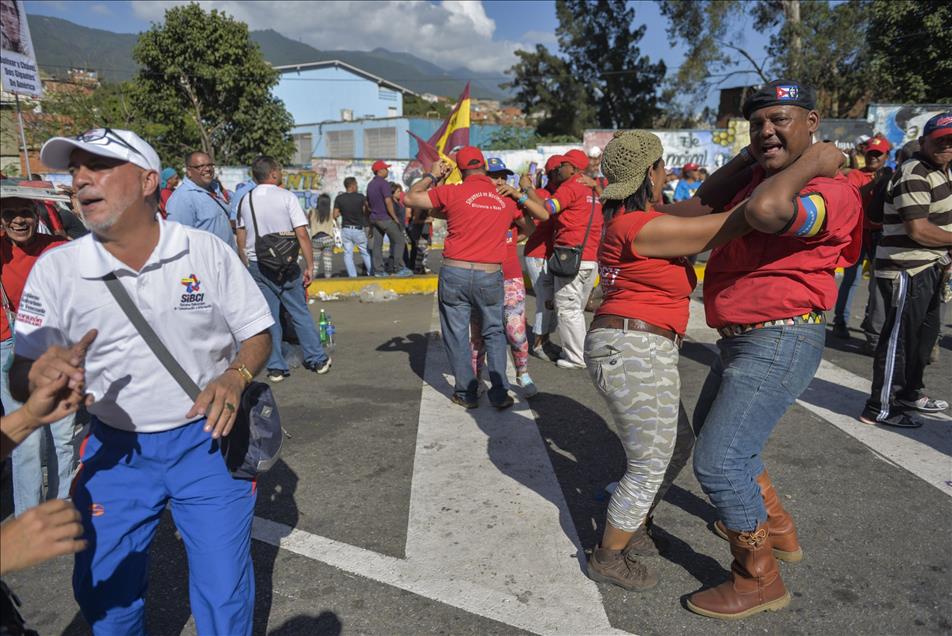 Venezuelans hold a parade on the 23rd anniversary of coup attempt in Caracas