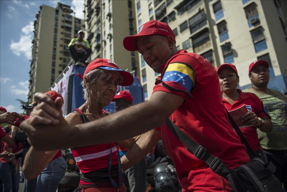 Venezuelans hold a parade on the 23rd anniversary of coup attempt in Caracas