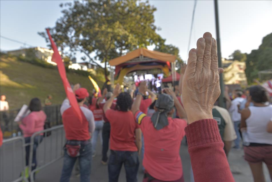 Venezuelans hold a parade on the 23rd anniversary of coup attempt in Caracas