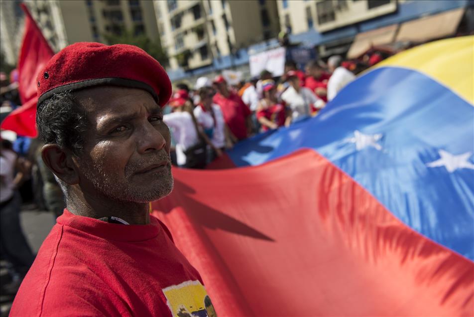 Venezuelans hold a parade on the 23rd anniversary of coup attempt in Caracas