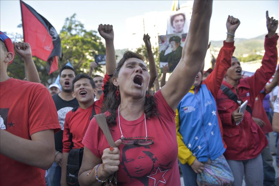 Venezuelans hold a parade on the 23rd anniversary of coup attempt in Caracas