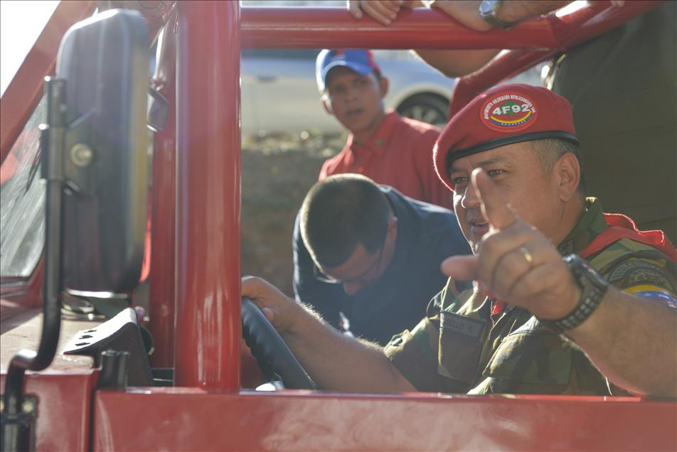 Venezuelans hold a parade on the 23rd anniversary of coup attempt in Caracas