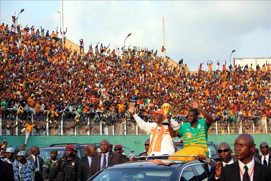 African Cup of Nations champions Ivory Coast welcomed in Abidjan