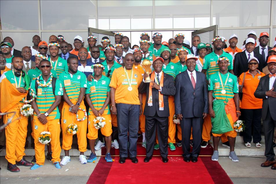 African Cup of Nations champions Ivory Coast welcomed in Abidjan