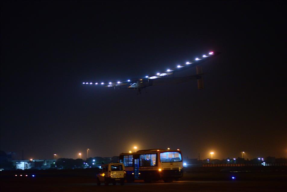 Solar Impulse 2 Plane lands in Ahmedabad