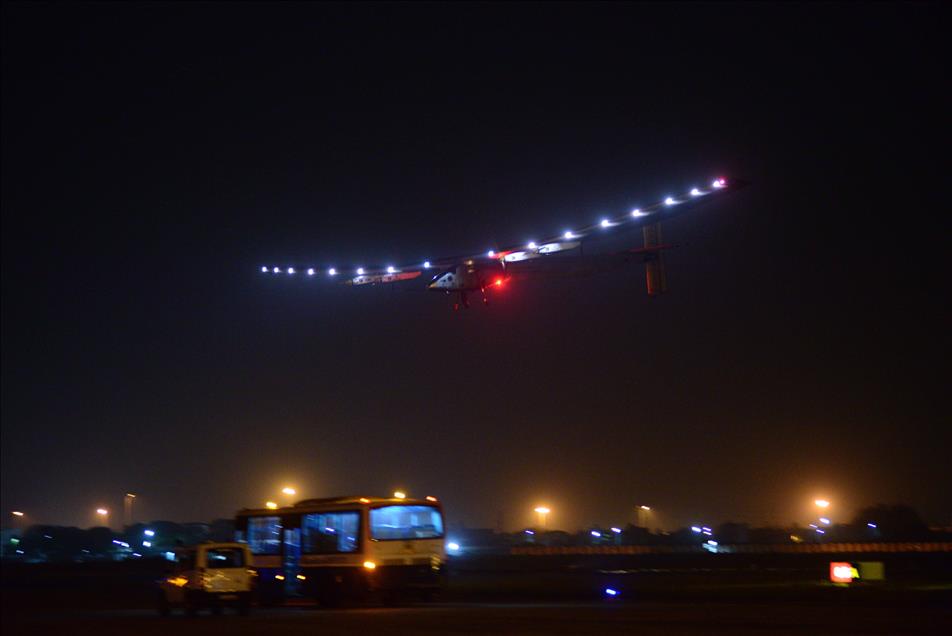 Solar Impulse 2 Plane lands in Ahmedabad