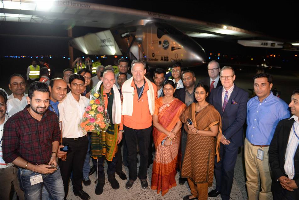 Solar Impulse 2 Plane lands in Ahmedabad