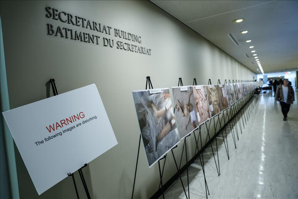 UN Syria Exhibition - Graphic torture images on display in New York