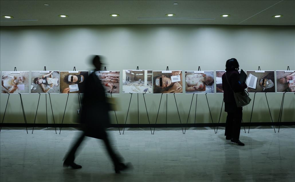 UN Syria Exhibition - Graphic torture images on display in New York