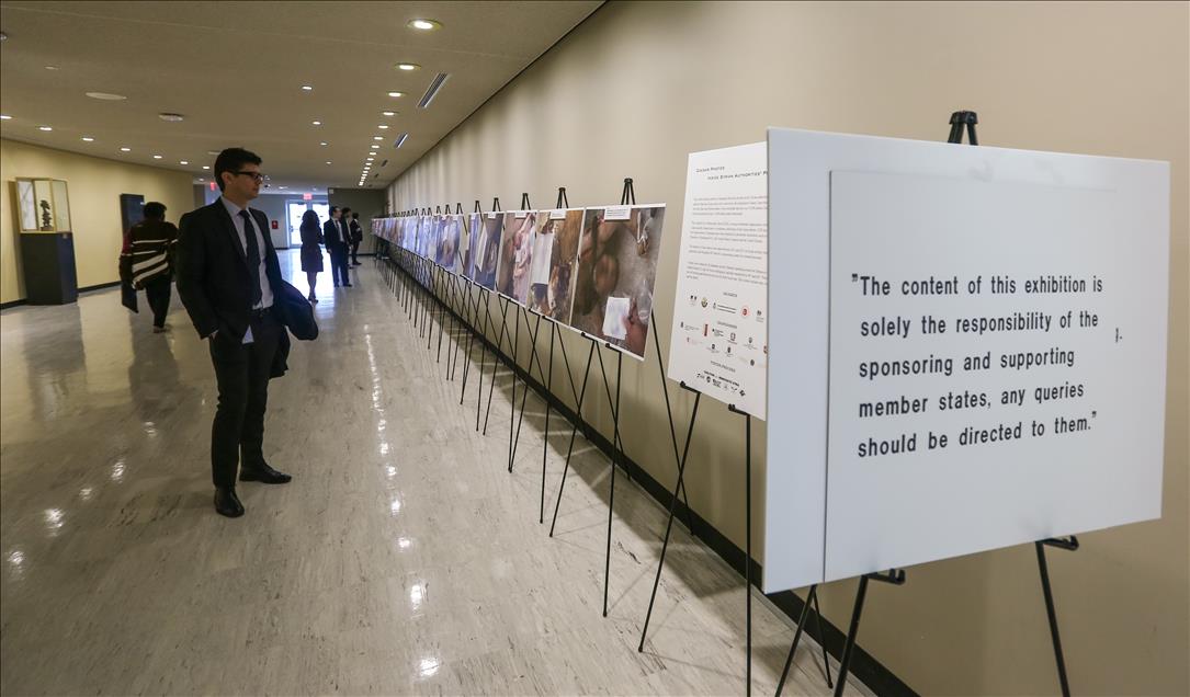 UN Syria Exhibition - Graphic torture images on display in New York