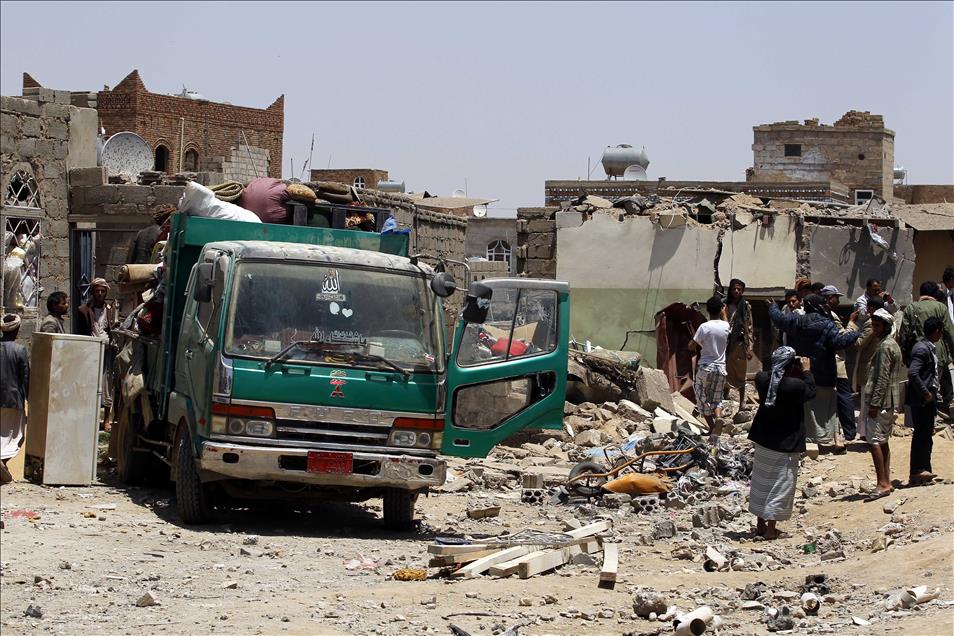 Buildings collapsed after Saudi-led coalition'Decisive Storm' operation in Yemen