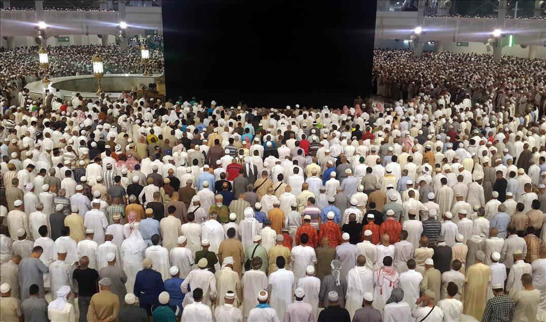 Muslims circumambulating the Kaaba, in Mecca during the Umrah