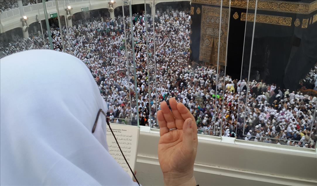 Muslims circumambulating the Kaaba, in Mecca during the Umrah