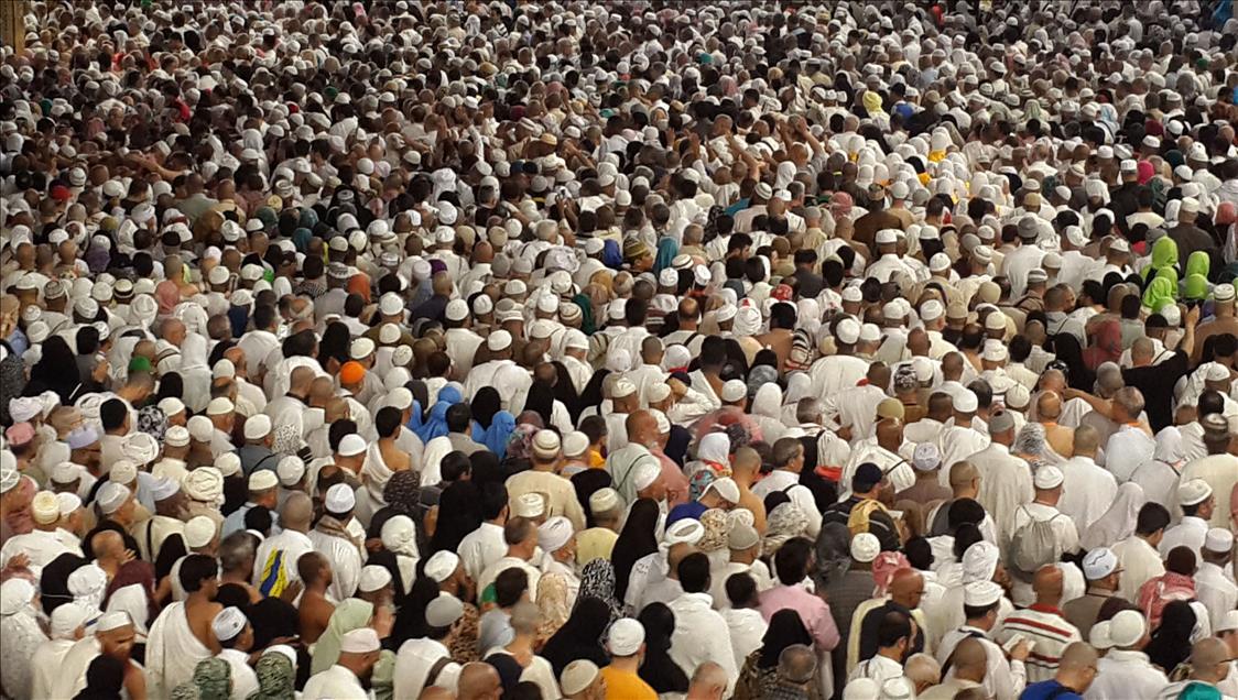 Muslims circumambulating the Kaaba, in Mecca during the Umrah
