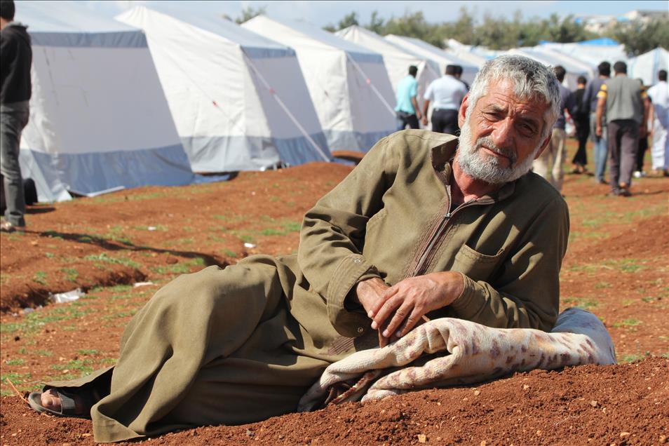 Syrian refugees at Atmeh camp in Idlib